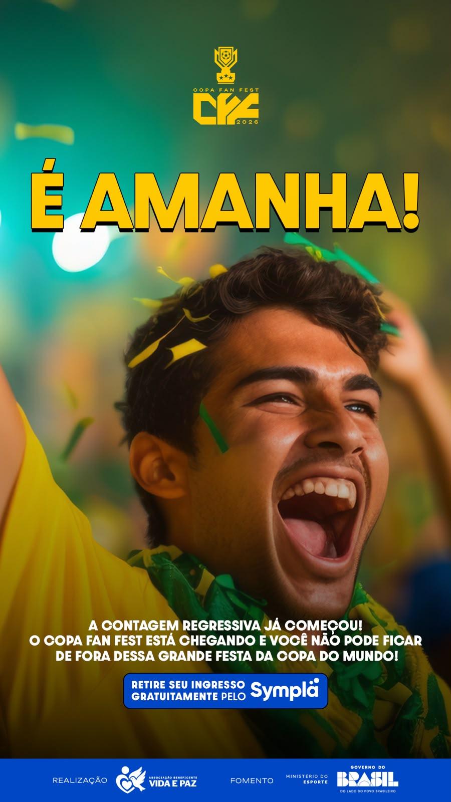 Copa Fan Fest começa amanhã com transmissão do Brasil, atrações musicais e espaço para toda a família em Porto Velho.